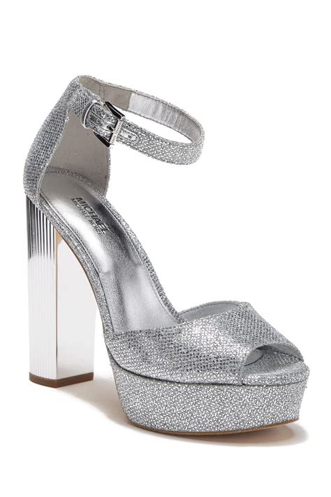 michael kors women's paloma platform sandals silver